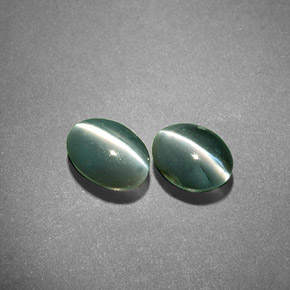 Pedras preciosas de chrysoberyl cat's eye verde natural de  ct, corte oval, translúcido
