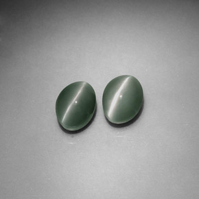 Pedras preciosas de chrysoberyl cat's eye verde natural de  ct, corte oval, opaco