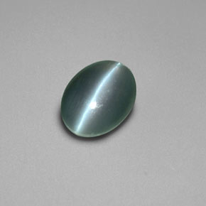 Crisoberilo Olho de Gato Verde Natural 0.69ct, Corte Oval, Opaco