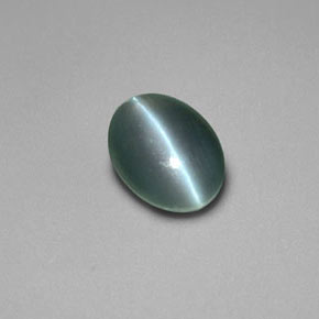 Crisoberilo Olho de Gato Verde Natural 0.69ct, Corte Oval, Opaco