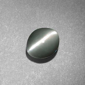 Crisoberilo Olho de Gato Verde Natural 0.88ct, Corte Oval, Opaco