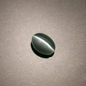 Chrysoberyl cat's eye verde natural 0,75ct, corte oval, opaco