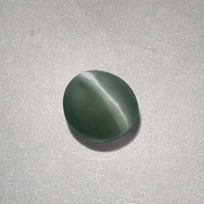 Chrysoberyl cat's eye verde natural 0,73ct, corte oval, opaco