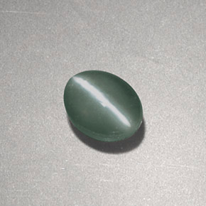 Chrysoberyl cat's eye verde natural 0,83ct, corte oval, opaco