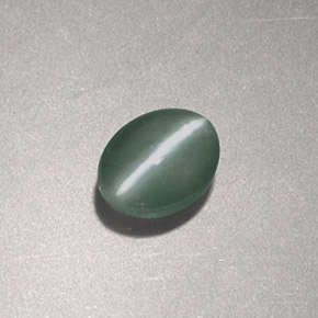 Chrysoberyl cat's eye verde natural 0,83ct, corte oval, opaco