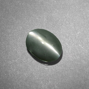 Crisoberilo Olho de Gato Verde Natural 0.69ct, Corte Oval, Opaco