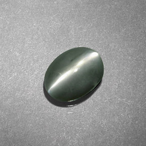 Crisoberilo Olho de Gato Verde Natural 0.69ct, Corte Oval, Opaco