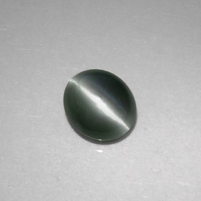 Chrysoberyl cat's eye verde natural 0,86ct, corte oval, opaco