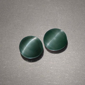 Pedras preciosas de chrysoberyl cat's eye verde natural de  ct, corte redondo, opaco