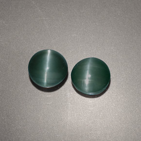Pedras preciosas de chrysoberyl cat's eye verde natural de  ct, corte redondo, opaco