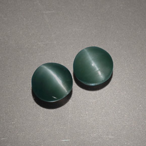 Pedras preciosas de chrysoberyl cat's eye verde natural de  ct, corte redondo, opaco