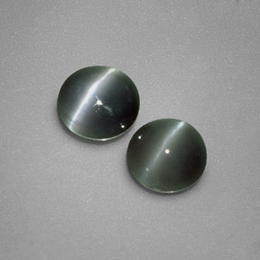 Pedras preciosas de chrysoberyl cat's eye verde natural de  ct, corte redondo, opaco