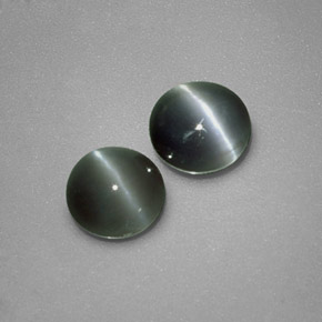 Pedras preciosas de chrysoberyl cat's eye verde natural de  ct, corte redondo, opaco