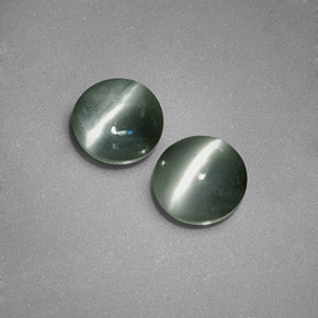 Pedras preciosas de chrysoberyl cat's eye verde natural de  ct, corte redondo, opaco