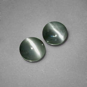 Pedras preciosas de chrysoberyl cat's eye verde natural de  ct, corte redondo, opaco