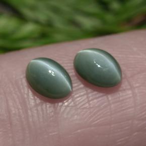 Pedras preciosas de Crisoberilo Olho de Gato Verde natural de 1.12 ct, Corte Oval, Opaco