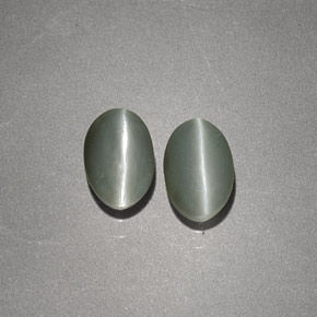 Pedras preciosas de Crisoberilo Olho de Gato Creme Verde natural de  ct, Corte Oval, Opaco