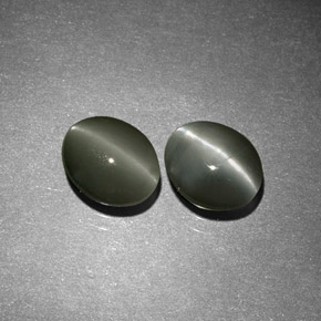 Pedras preciosas de chrysoberyl cat's eye verde natural de  ct, corte oval, opaco