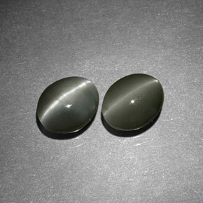 Pedras preciosas de chrysoberyl cat's eye verde natural de  ct, corte oval, opaco