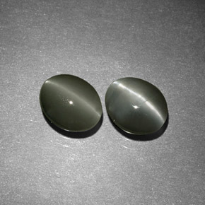 Pedras preciosas de chrysoberyl cat's eye verde natural de  ct, corte oval, opaco