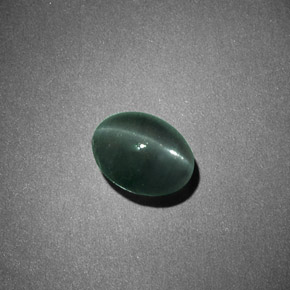 Chrysoberyl cat's eye verde natural 1,26ct, corte oval, opaco