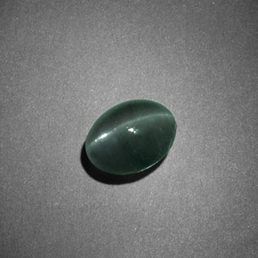 Chrysoberyl cat's eye verde natural 1,26ct, corte oval, opaco