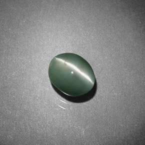 Chrysoberyl cat's eye verde natural 0,93ct, corte oval, translúcido