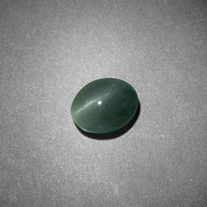 Chrysoberyl cat's eye verde natural 0,68ct, corte oval, opaco