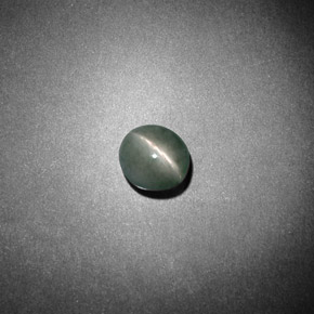Chrysoberyl cat's eye verde natural 0,79ct, corte oval, opaco