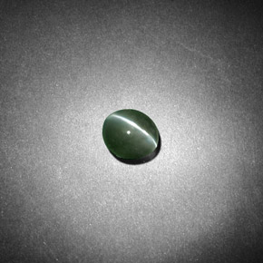 Chrysoberyl cat's eye verde natural 0,53ct, corte oval, translúcido