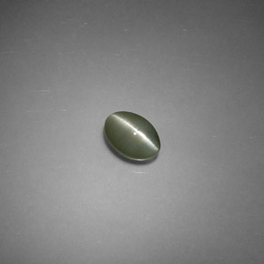 Chrysoberyl cat's eye verde natural 0,79ct, corte oval, translúcido