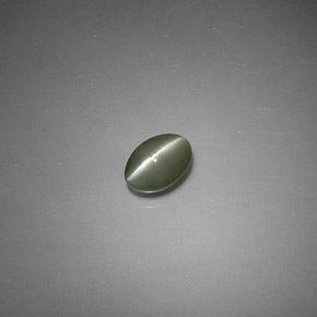 Chrysoberyl cat's eye verde natural 0,79ct, corte oval, translúcido