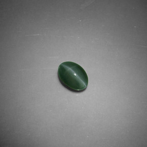 Chrysoberyl cat's eye verde natural 0,47ct, corte oval, translúcido