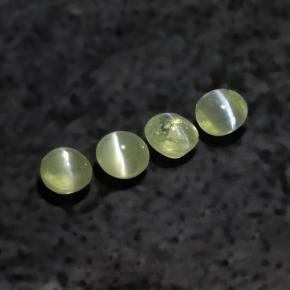 Pedras preciosas de chrysoberyl cat's eye verde natural de 1,55 ct, transparente, transparente/translúcido