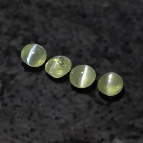 Pedras preciosas de chrysoberyl cat's eye verde natural de 1,55 ct, transparente, transparente/translúcido