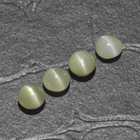 Pedras preciosas de chrysoberyl cat's eye verde natural de 1,88 ct, corte redondo, translúcido
