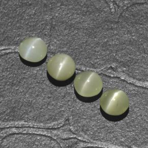 Pedras preciosas de chrysoberyl cat's eye verde natural de 1,88 ct, corte redondo, translúcido