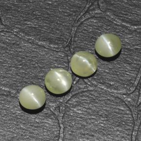 Pedras preciosas de chrysoberyl cat's eye verde natural de 1,54 ct, corte redondo, translúcido