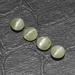 Pedras preciosas de chrysoberyl cat's eye verde natural de 1,54 ct, corte redondo, translúcido