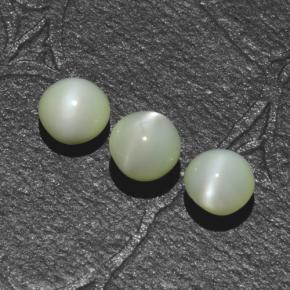 Pedras preciosas de chrysoberyl cat's eye verde natural de 1,44 ct, corte redondo, translúcido