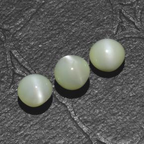 Pedras preciosas de chrysoberyl cat's eye verde natural de 1,44 ct, corte redondo, translúcido
