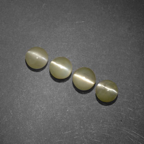 Pedras preciosas de chrysoberyl cat's eye verde natural de 1,51 ct, transparente, transparente/translúcido