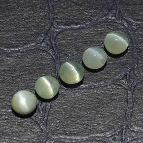 Pedras preciosas de chrysoberyl cat's eye verde natural de 2,53 ct, corte redondo, translúcido