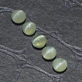 Pedras preciosas de chrysoberyl cat's eye verde natural de 2,23 ct, corte redondo, translúcido