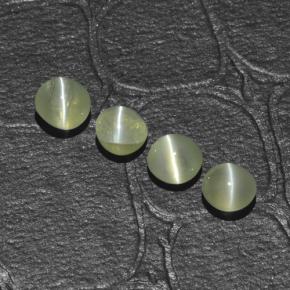 Pedras preciosas de chrysoberyl cat's eye verde natural de 1,48 ct, corte redondo, translúcido