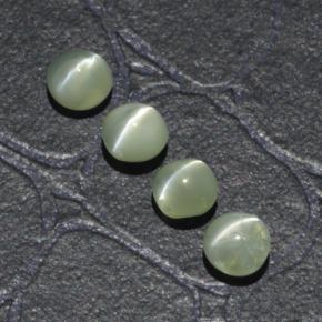 Pedras preciosas de Crisoberilo Olho de Gato Verde Dourado natural de 1.88 ct, Corte Redondo, Opaco