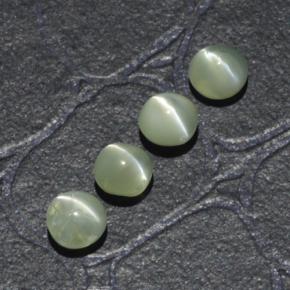 Pedras preciosas de Crisoberilo Olho de Gato Verde Dourado natural de 1.88 ct, Corte Redondo, Opaco