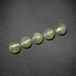 Pedras preciosas de chrysoberyl cat's eye verde natural de 2,24 ct, transparente, transparente/translúcido