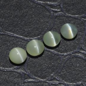 Pedras preciosas de chrysoberyl cat's eye verde natural de 1,65 ct, corte redondo, translúcido