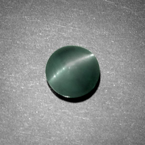 Chrysoberyl cat's eye verde natural 1,08ct, corte redondo, opaco